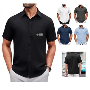 Men's Short Sleeve Casual Button Down Shirts with Pocket